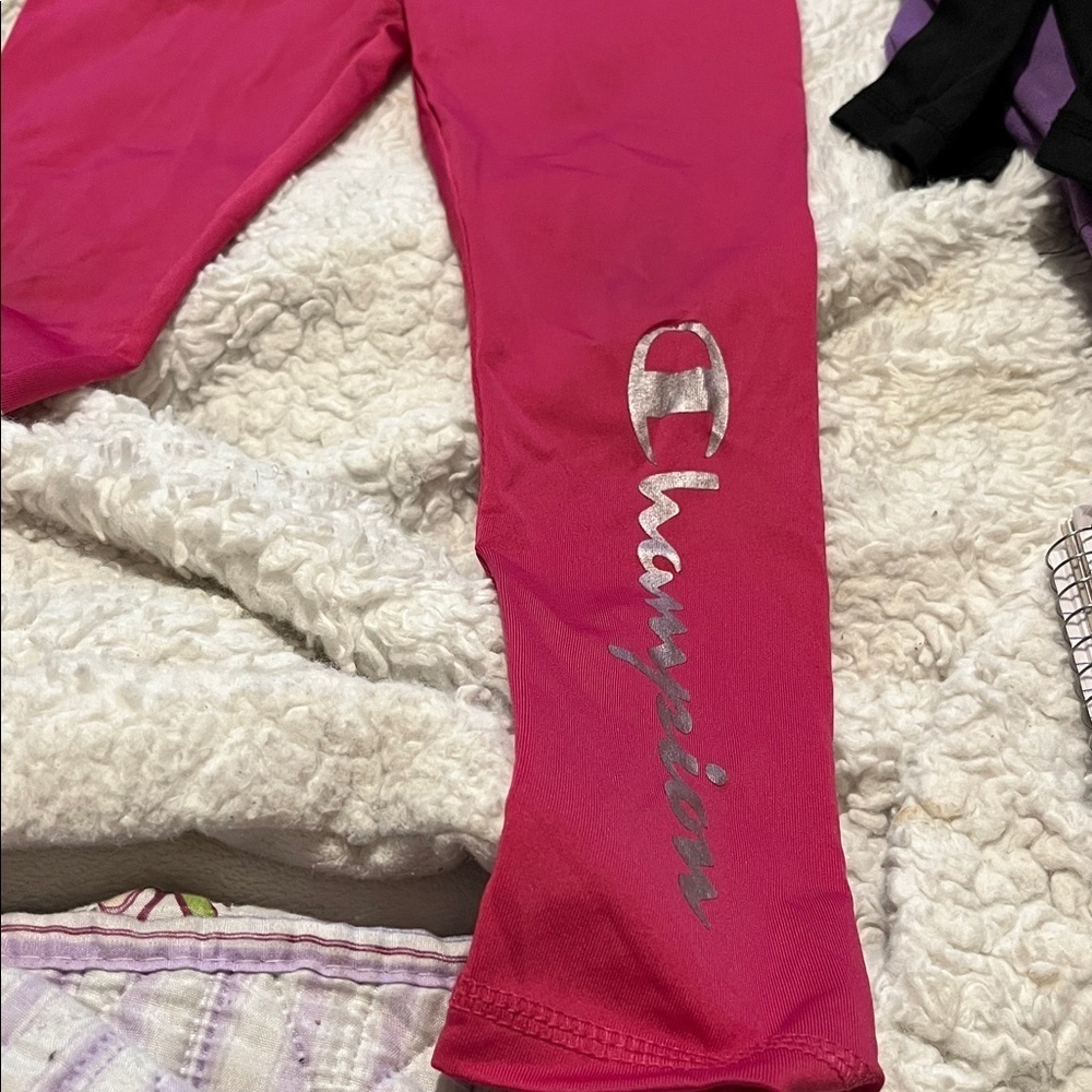 Champion Kids' Vivid Pink, purple, and black Leggings - Picture 3 of 13